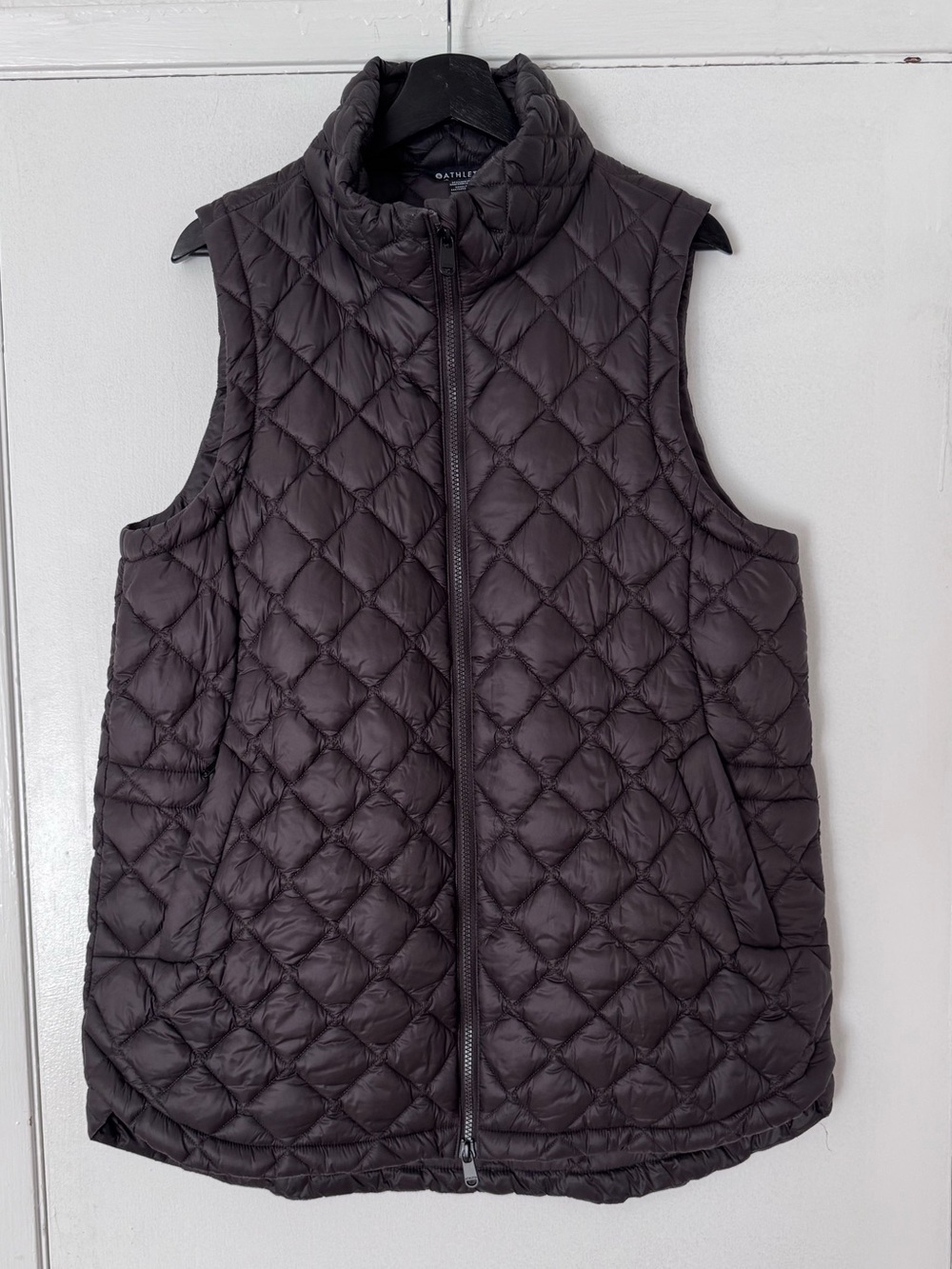 Dark Brown Athleta Quilted Sleeveless Puffer Vest